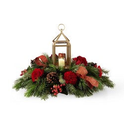 The FTD I'll be Home for Christmas Centerpiece  from Backstage Florist in Richardson, Texas